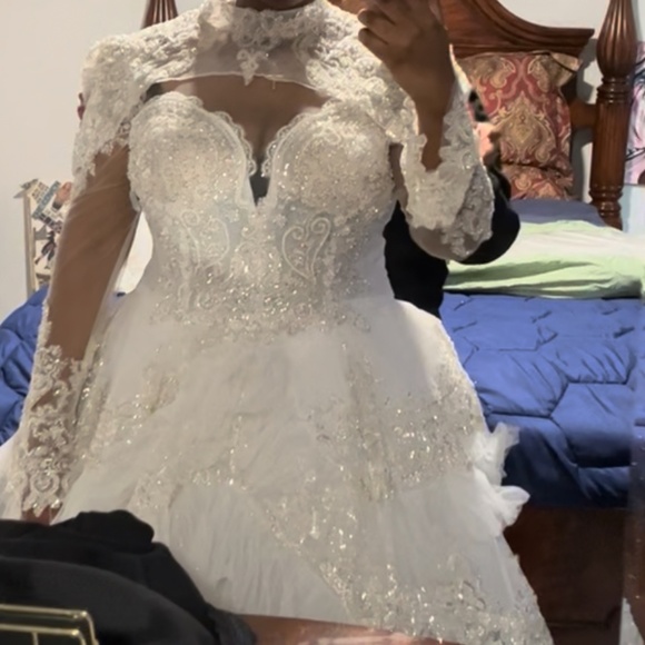 Custom made wedding dress- size 18 - Picture 5 of 5